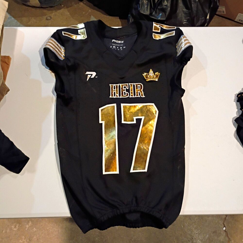 ProSix HEIR #17 "This Is HEIR" Football Jersey, Youth (Yth), Black/Gold